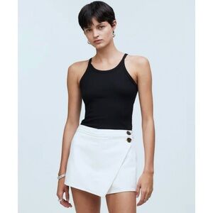 NWT Madewell Denim Wrap Mini Skort Vintage Canvas White